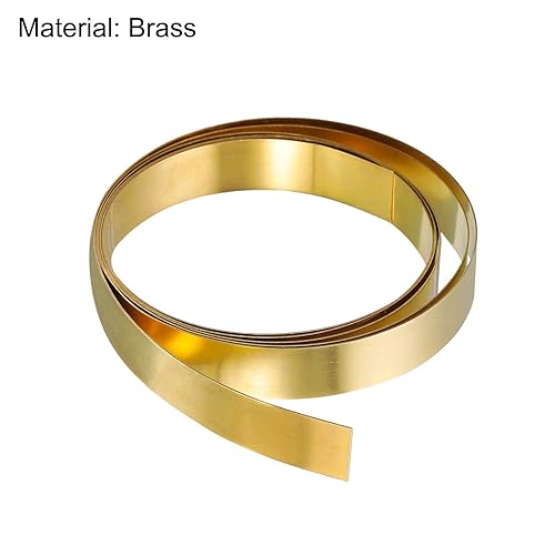 Miniatura 10 de uxcell Rollo de hoja de latón, placa de lámina de metal 39.370 in x 0.984 in x 0.008 in, 2 unidades