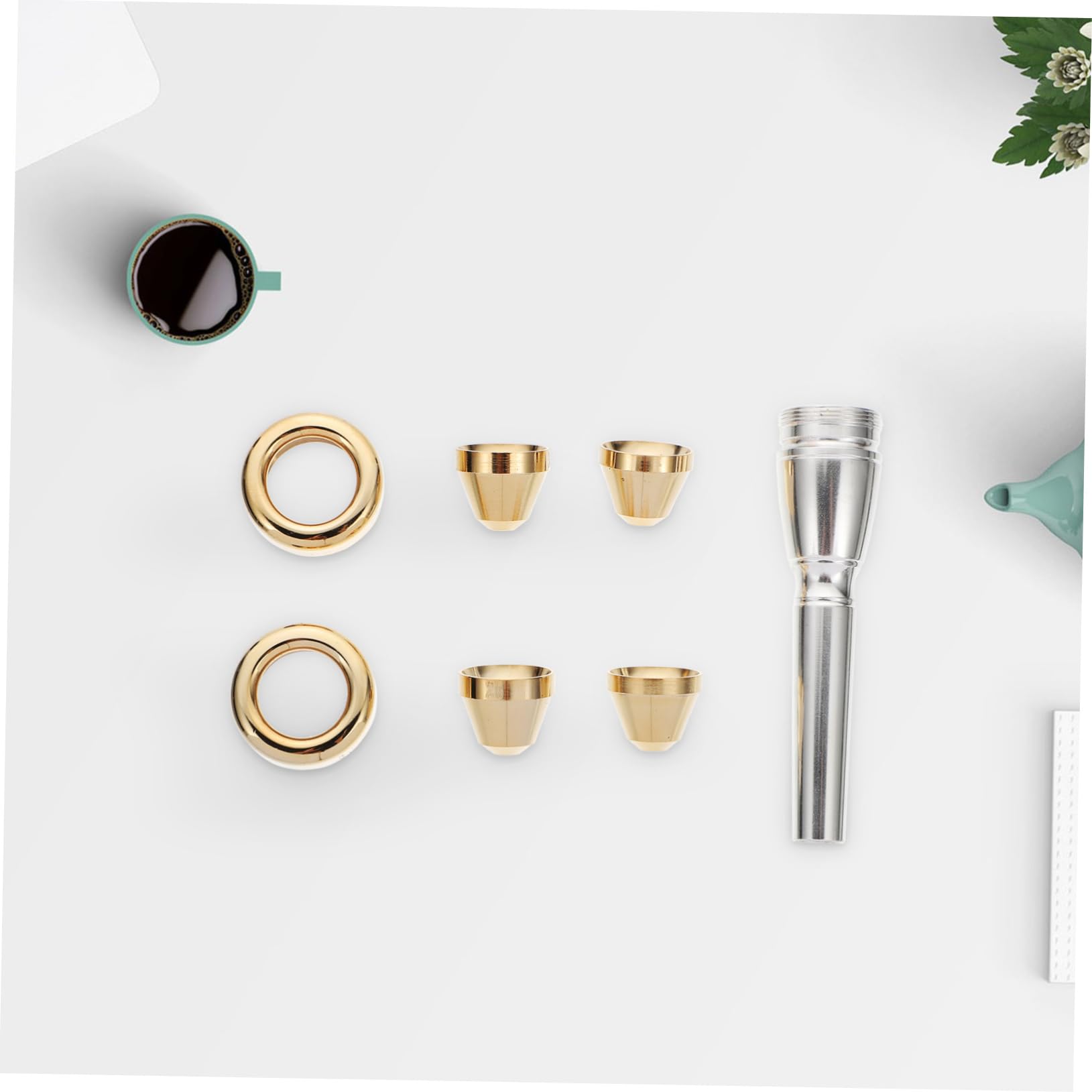 Yardwe Replacement Trumpet Mouthpieces Set of Brass Trumpet Parts for Occasions