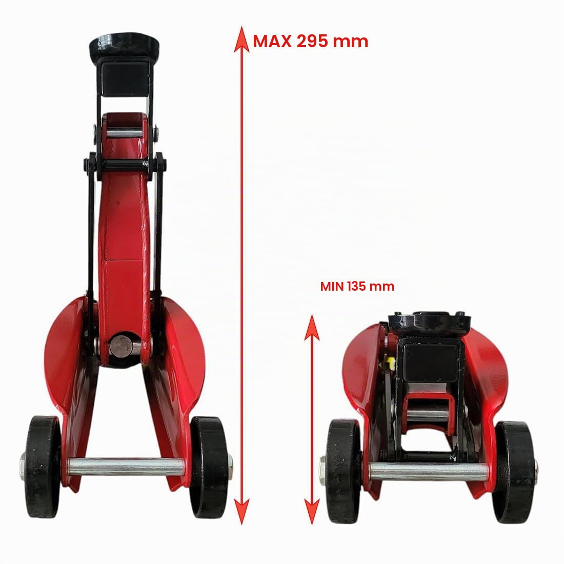FAST WORLD SHOPPING Cric idraulico a carrello 2,0T (2000 kg), crick sollevatore compatto con maniglia, martinetto ideale per auto, cambio gomme, officina e garage