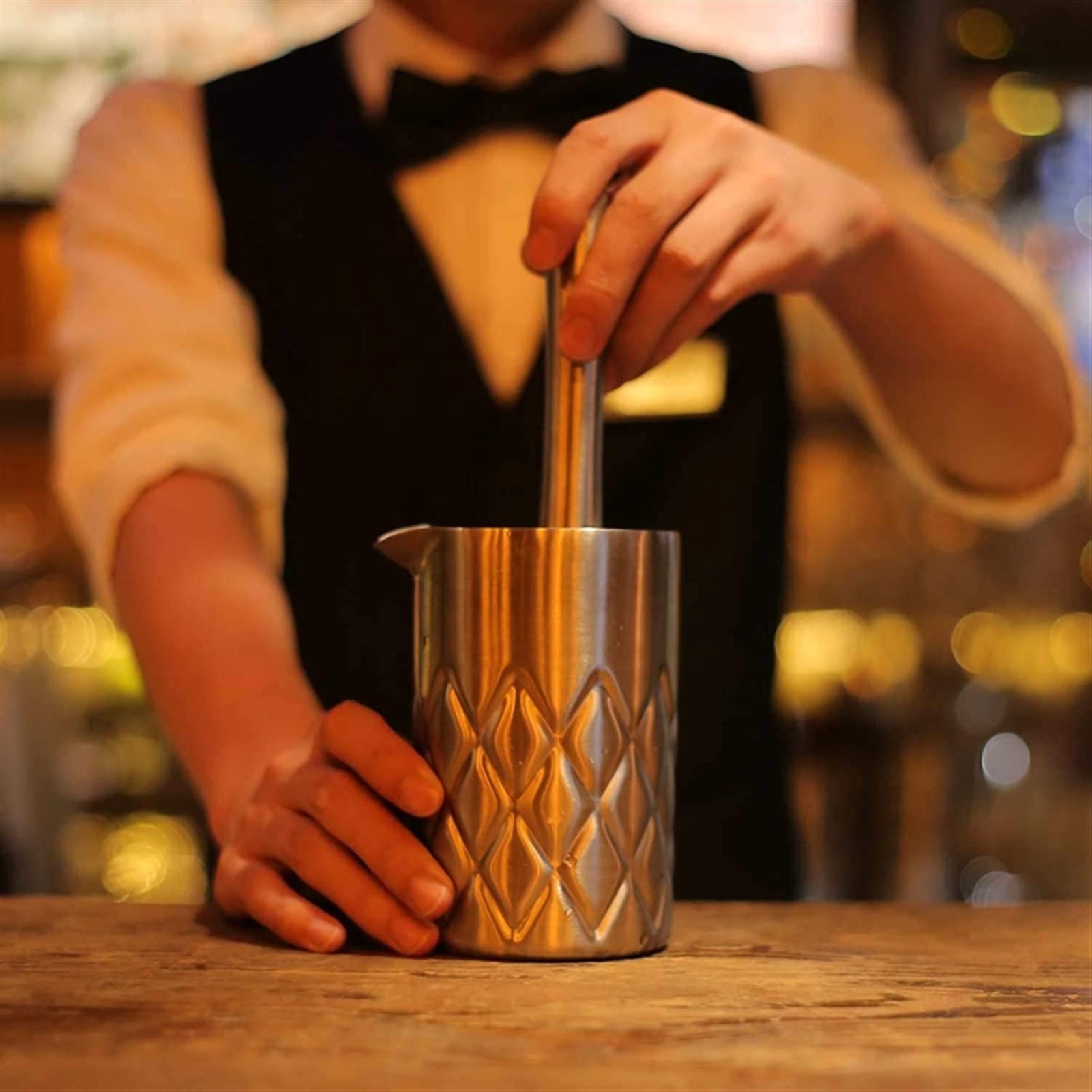 Juego de Coctelera Cocktail Shaker Set Bartender Mojito Kit-Barra de Acero Inoxidable Herramientas con Mezcla de Vidrio, Jigger, Bar Cuchara, Muddler, Coctelera de cóctel Agitador de Cócteles