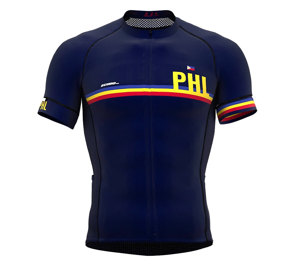 Philippines Blue Code Short Sleeve Cycling PRO Jersey for Men - Size Medium