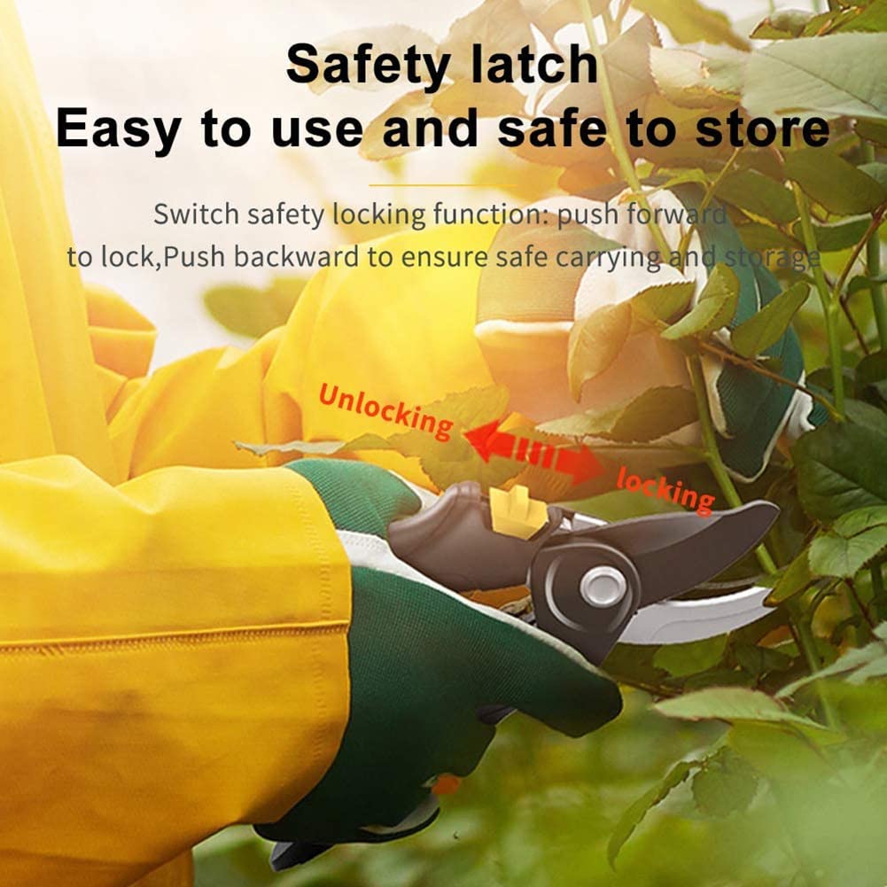Forbici da potatura Professionali da Giardino SK5 Lama da 46 mm, cesoie per potatura Alberi, cesoie manuali in Acciaio Inox con Manici in Spugna e Protezione di Sicurezza