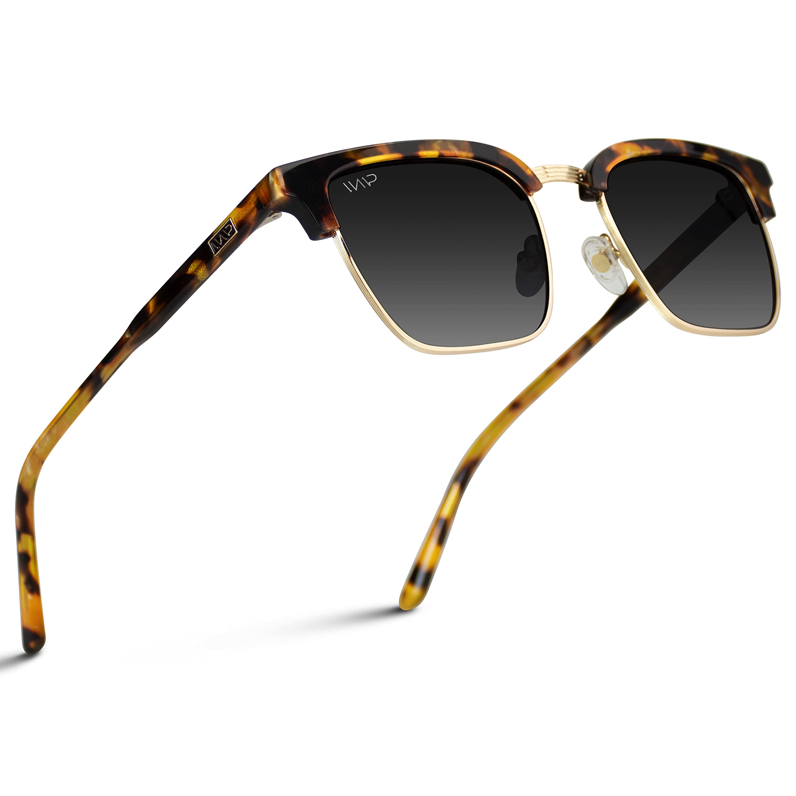 WearMe Pro - Modern Semi-Rimless Rectangular Polarized Trendy Sunglasses for Men and Women