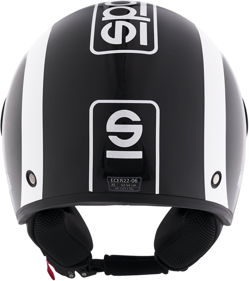 Sparco Riders Casco de Moto SP601 Demi-Jet, Casco de Scooter Homologado ECE 22.06, Casco Demi-Jet con Visera Antirayas y Desbloqueo Micrométrico