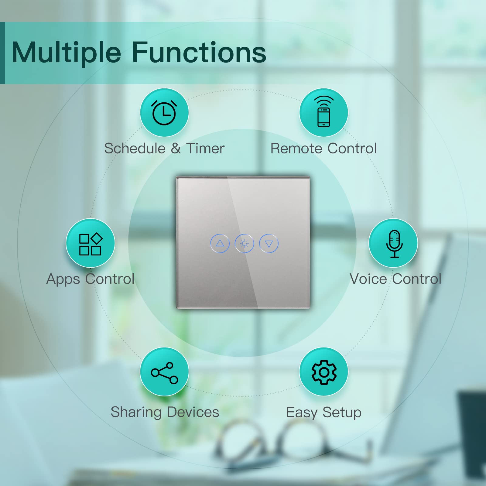 BSEED ZigBee Single Live Lichtschakelaar 1 Voudig met ZigBee Dimmer Schakelaar Smart Home ZigBee Schakelaar Wandschakelaar Lichtschakelaar Inbouw Glas Smart Life/Tuya Alexa Wit (Hub Vereist