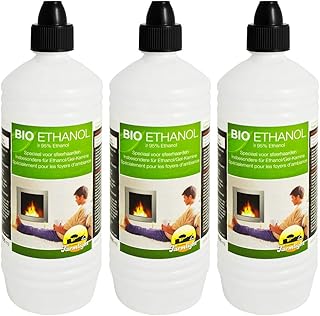 Farmlight 3 litres of bio-ethanol > 95% - 96.6% premium for ethanol fireplaces, gel fireplaces, bamboo torches, residue-free combustion from renewable raw materials