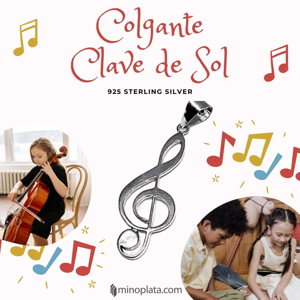Colgante Clave de Sol de Plata de Ley
