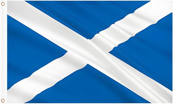 Scottish Flag 5ft x 3ft, Large Scotland Flags with Brass Eyelets for Burns Night Decoration St. Andrew's Day Party Decorations