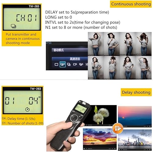 Miniatura 6 de Pixel Temporizador inalámbrico TW283-L1 Control remoto de liberación de obturador compatible con Panasonic S5, S1, G95, G91, G90, FZ10002, G9, GH5,