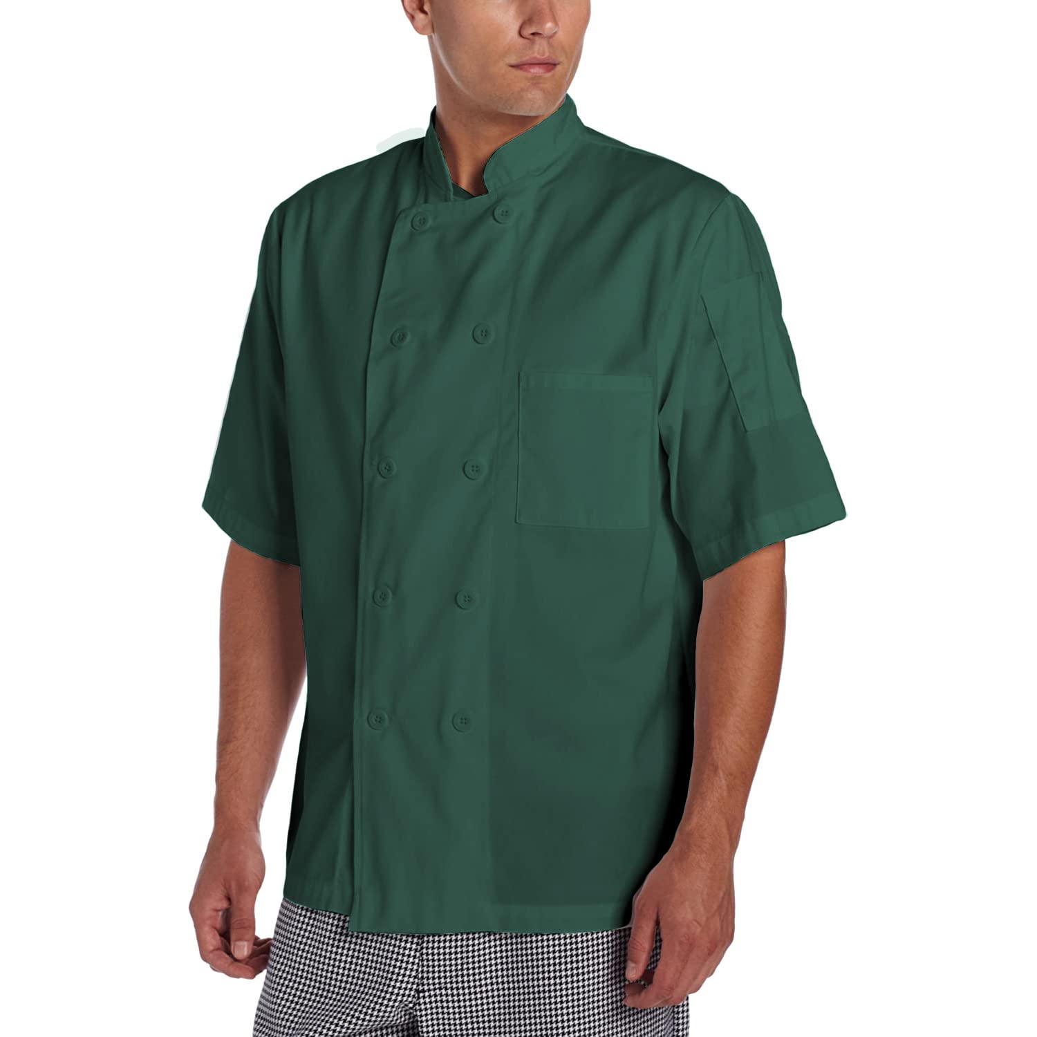 Chef Code Men's Short Sleeve Unisex Classic Chef Coat, Hunter, Medium