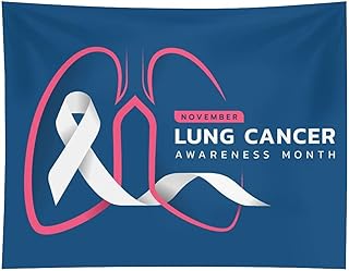 I Wear White Lung Cancer Awareness Month Tapestry Banner Backdrop Flag Background Decoration for Outdoor/Indoor Yard Sign Party 30"x40"