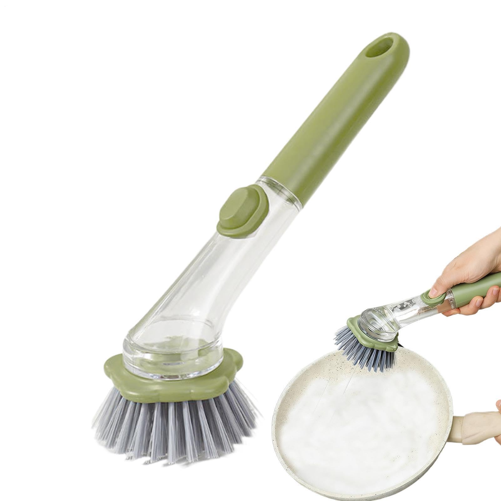 Spazzola per Piatti con Dispenser di Sapone Pulitore manuale antiscivolo | Spazzole da cucina per piatti per Pentole Fornelli Lavelli Padelle Cucina Casa Dormitorio Elettrodomestici