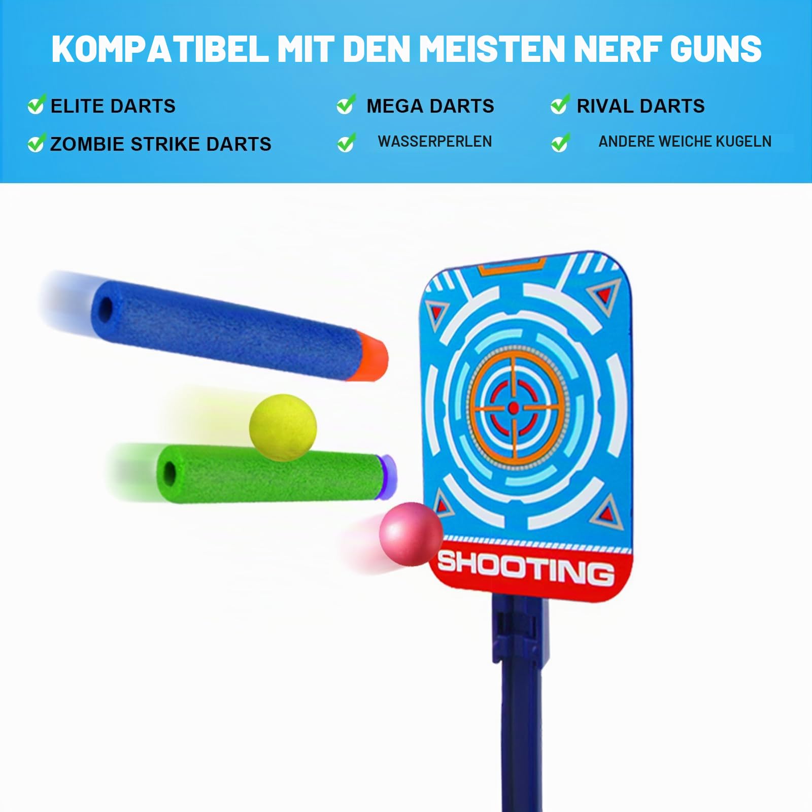 Zielscheibe für Nerf mit Gun, Spielzeug Pistole Kinder Ziele Elektronische Digitale mit Dart Kinderspielzeug ab 3 4 5 6 7 8 9 10 Jahr Schieß Spiele Geburtstag Geschenk Junge Teenager Blaster Toy