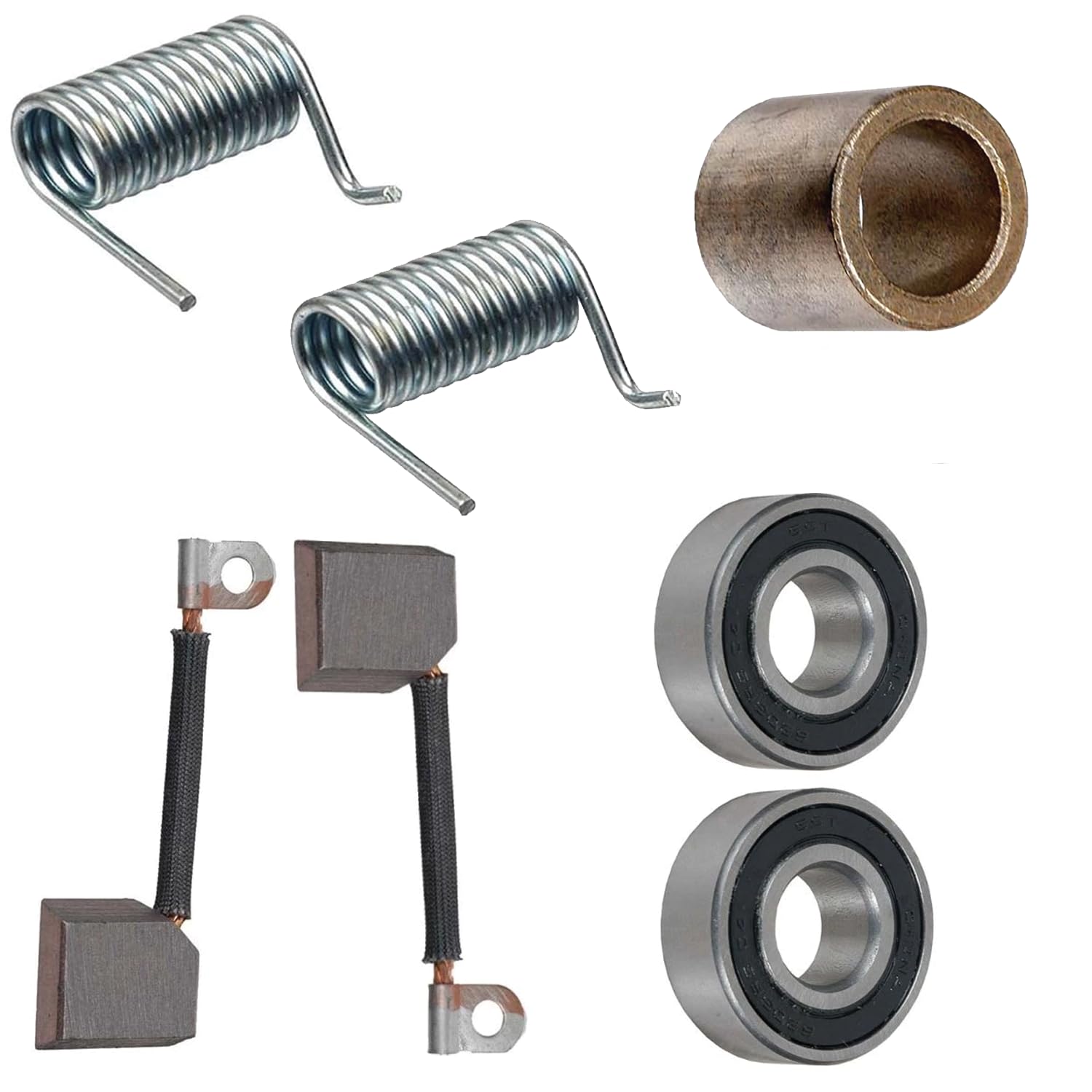 STS Parts Starter Generator Repair Kit – Replaces 1101996 1101997 – Brushes Springs Bearings + Bronze Bushing – Compatible with Lawn Tractor S/G Units