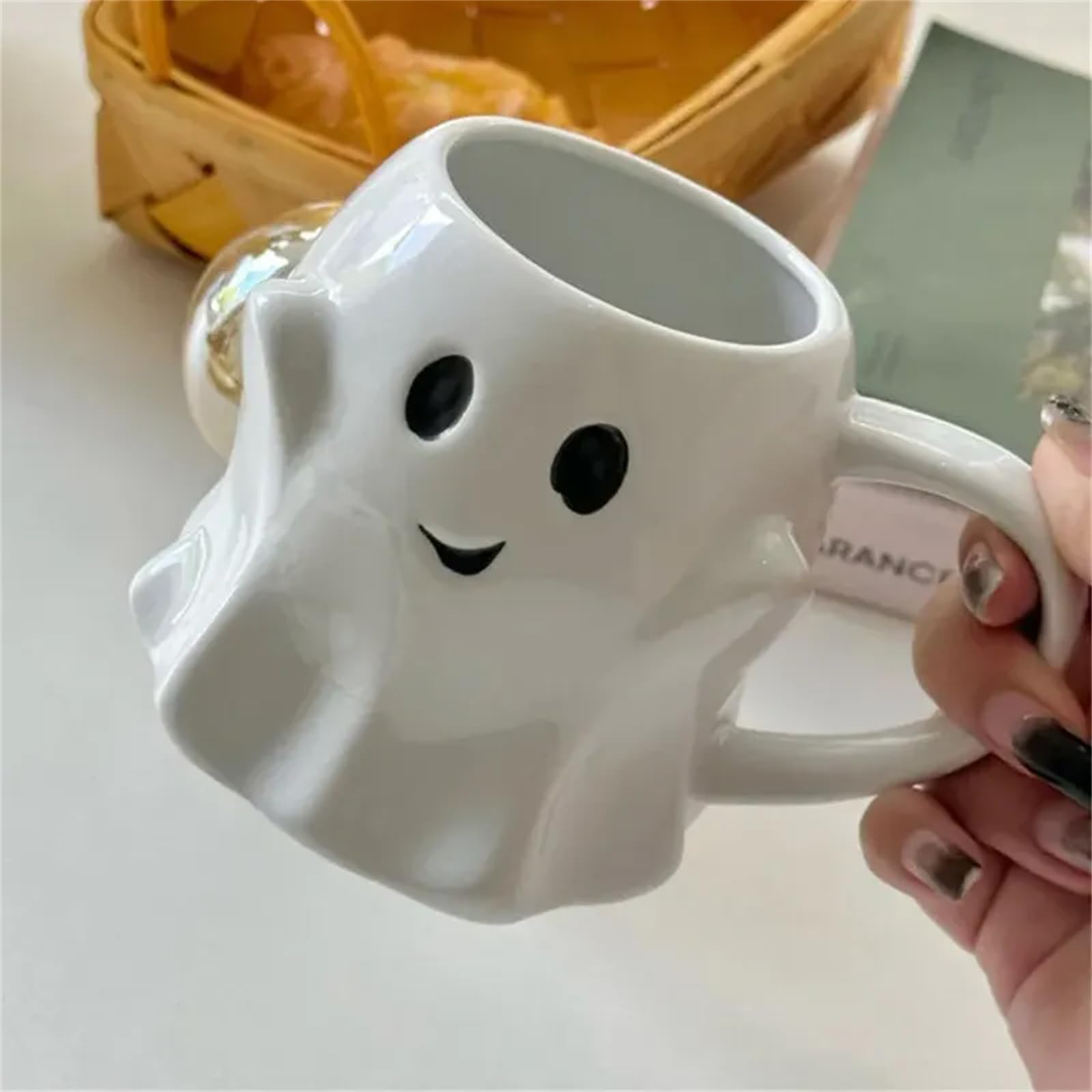 Tazza Fantasma Halloween | Ceramica 350ml | Design Spaventoso Divertente