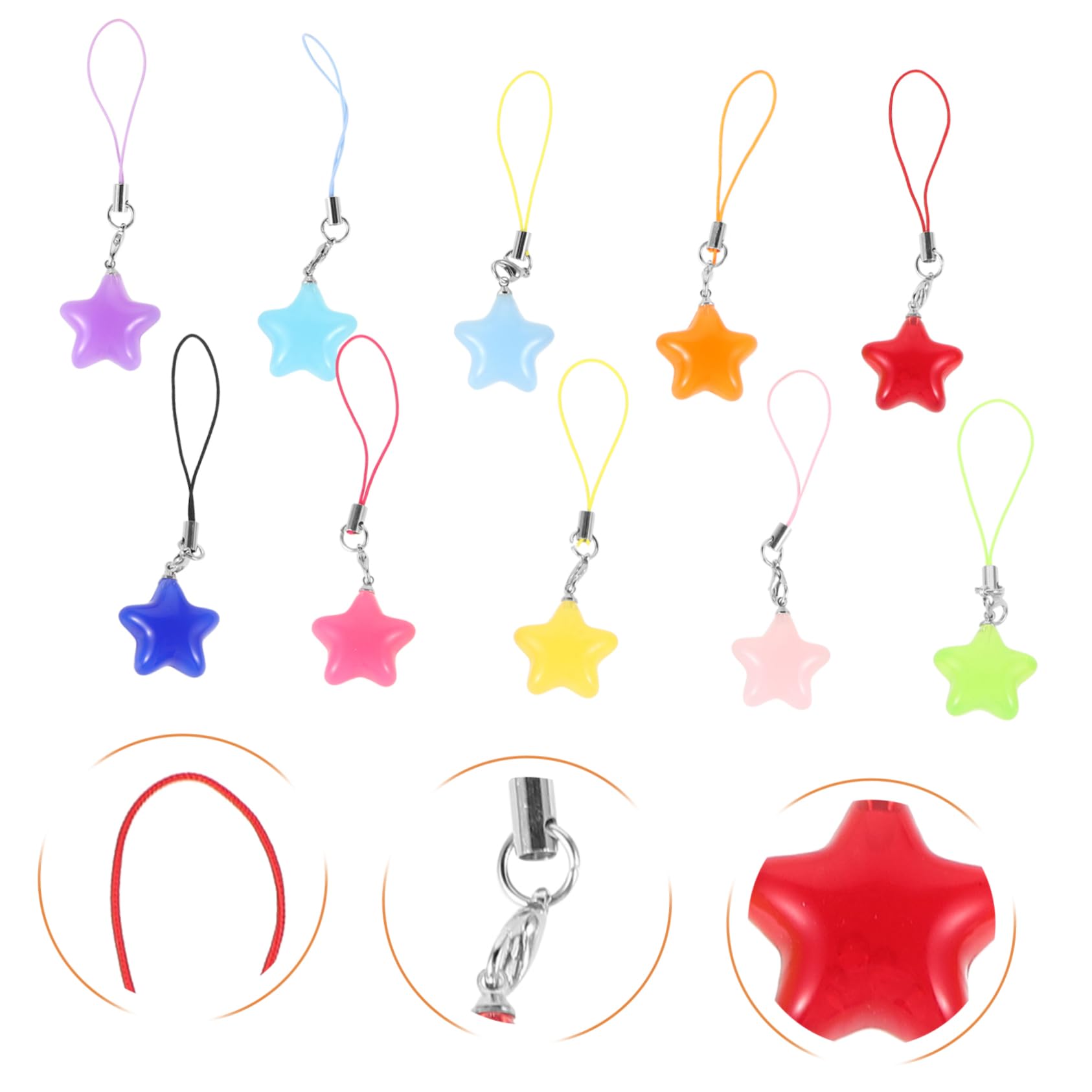 Artibetter del teléfono estrella Accesorio duradero y resistente llavero colgante accesorio de telefono colgantes para teléfono con forma de estrella rosa