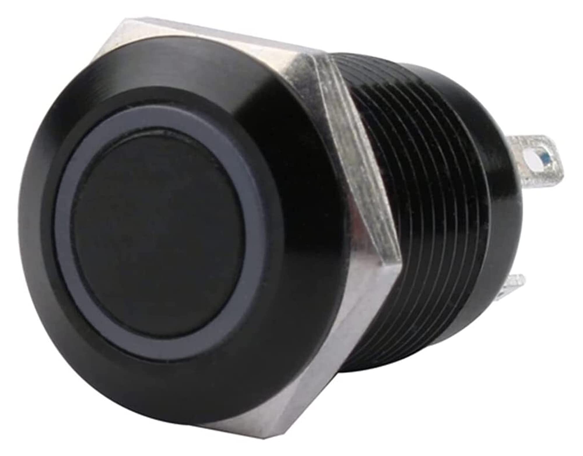 Interruptor de botón de Metal negro oxidado resistente al agua de 12mm con lámpara LED interruptor de alimentación de PC con enganche momentáneo 3V 5V 6V 12V 24V 220V Pulsadores interruptor