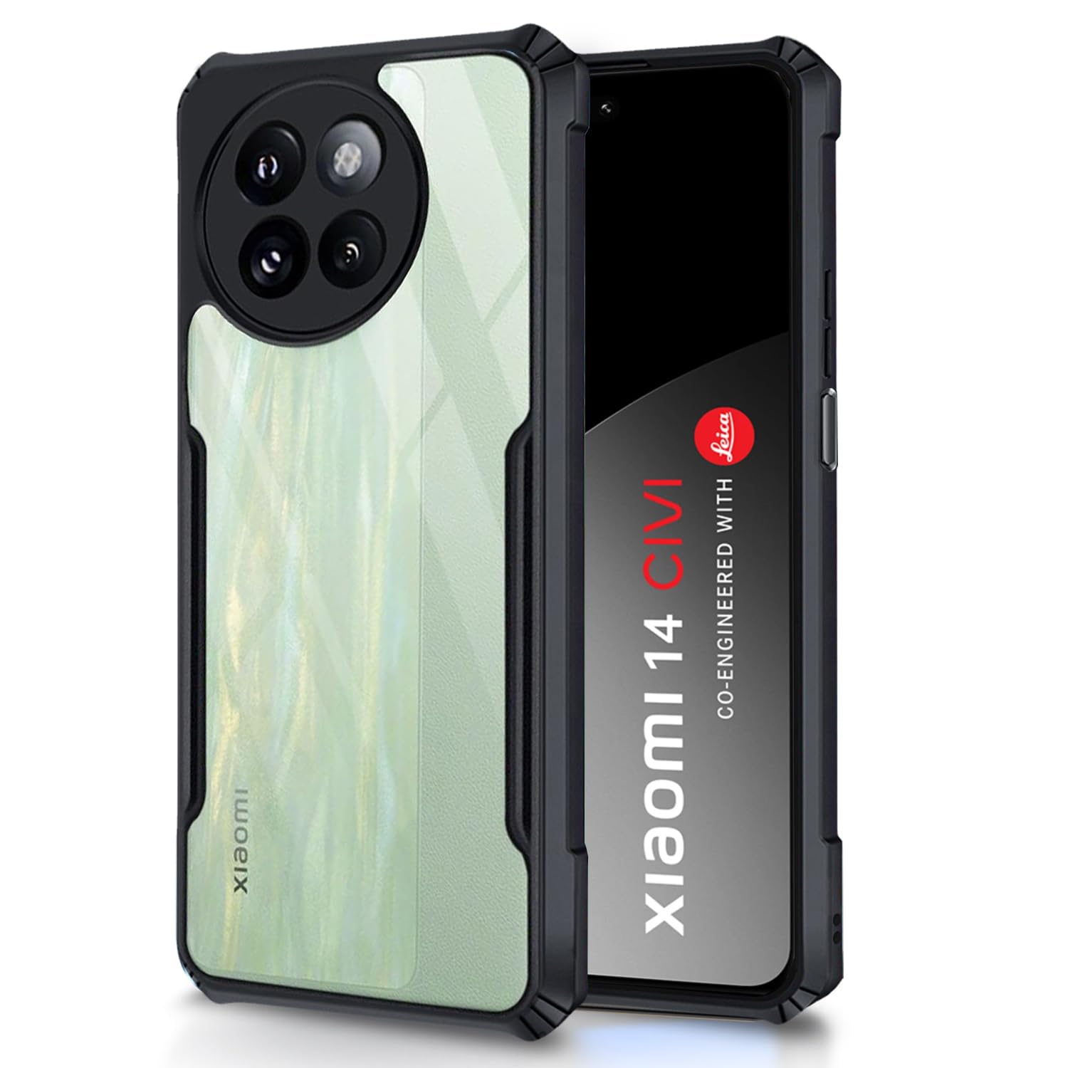 SHINESTAR Xiaomi 14 Civi 5G Back Cover Case | Ultra Thin 360 Degree Protection Crystal Clear Tranparent Bumper Back Cover Case for Xiaomi 14 Civi 5G - Black (B0D7PWTBBR) Amazon Price History, Amazon Price Tracker