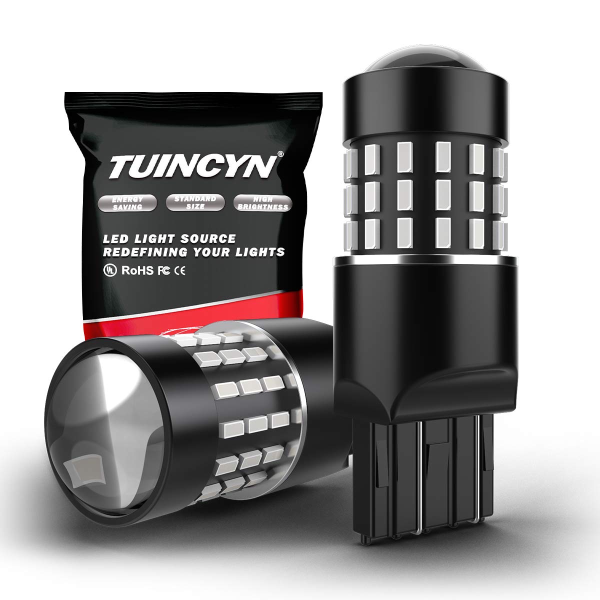 TUINCYN 7443 T20 W21/5W czerwone żarówki LED 12 V W3 × 16q 7440 W21W 3014 3014 54-EX światło cofania, światło postojowe, światło do jazdy dziennej, tylne światło kierunkowskazu (zestaw 2 szt.)