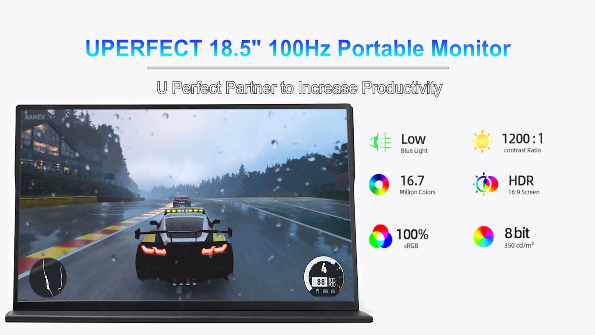 UPERFECT Portable Monitor 18.5 inch 120 Hz 100% sRGB 1080P