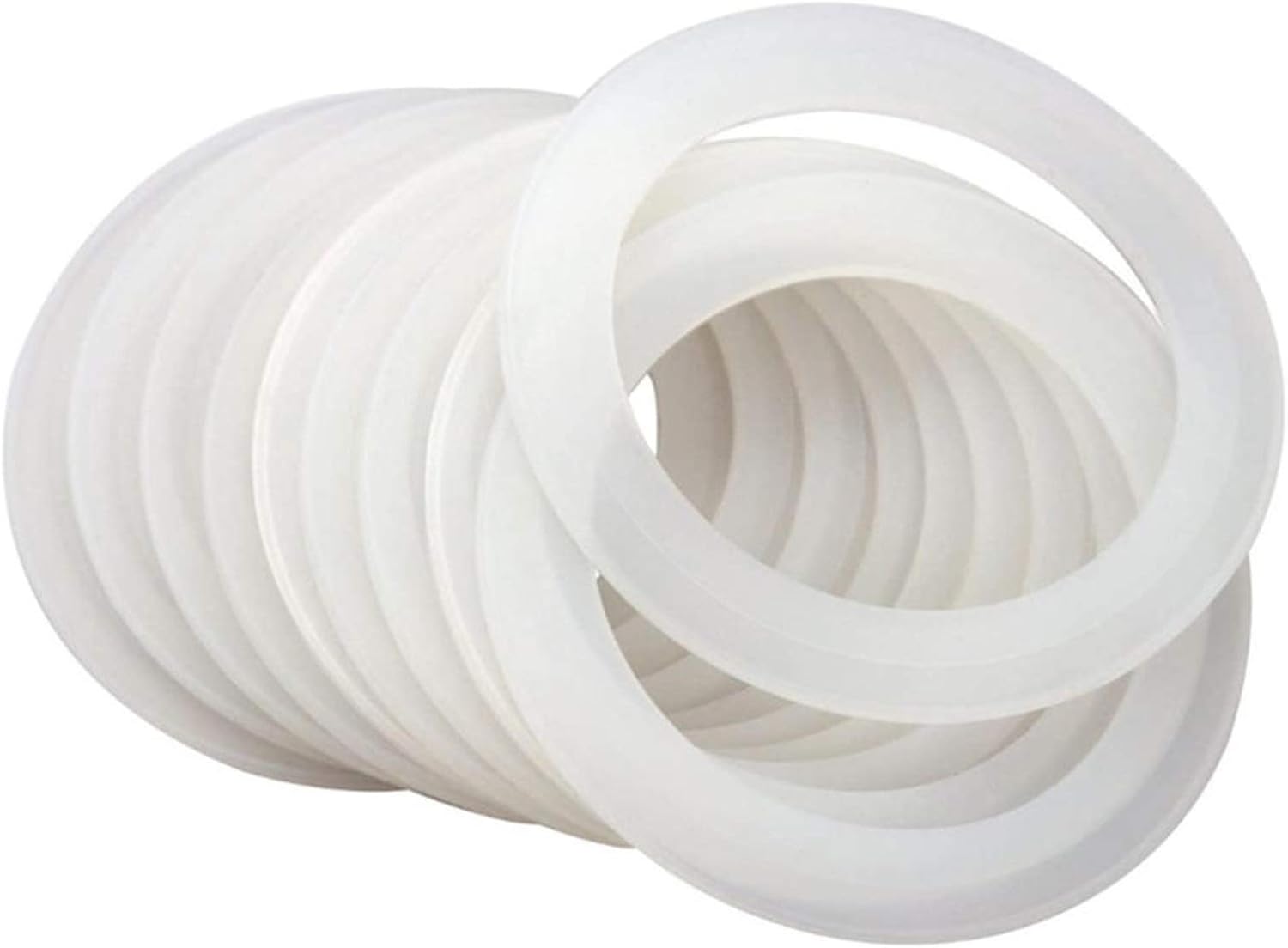 EORTA 20 Pcs Silicone Sealing Rings Jar Gaskets Replacement White