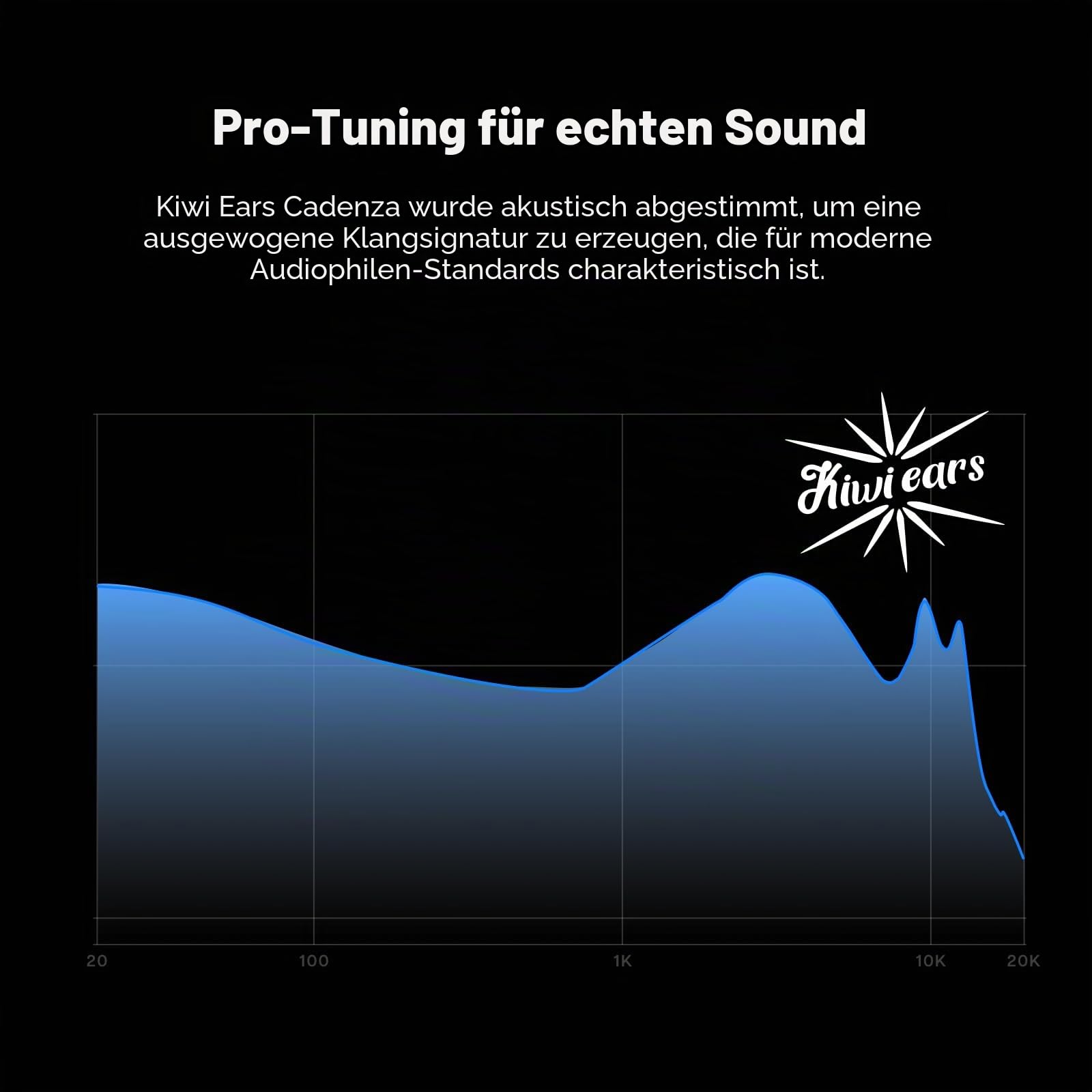 Kiwi Ears Cadenza In-Ear-Monitor, 10 mm Beryllium Dynamic Driver IEM Kopfhörer, HiFi-Studio-Kopfhörer mit 3D-gedrucktem Hohlraum, abnehmbares 2-poliges IEM-Kabel für audiophile Musiker