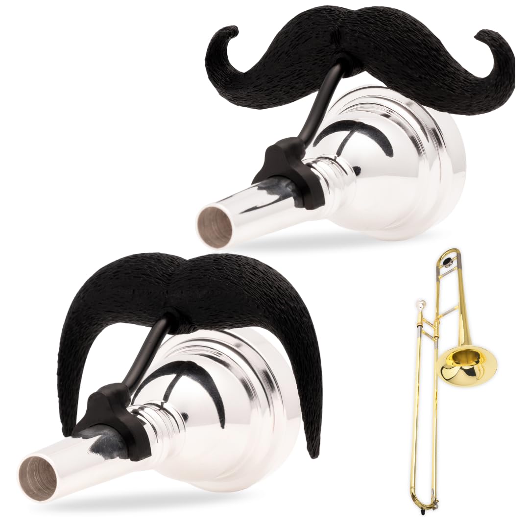 Moustache à Clipser Pour Flûte - Lot De 2 (XL Et Guidon) - Accessoire Drôle Pour Musicien - Brasstache