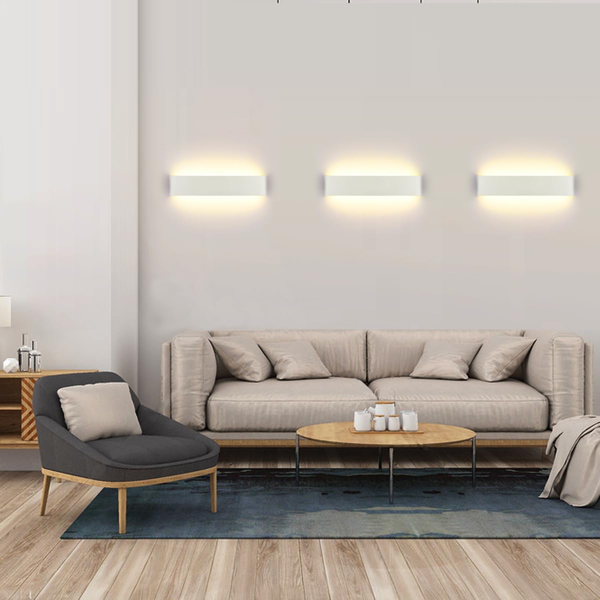 4 Pezzi LED All'aperto Lampada da Parete 16W Bianco Caldo, Moderno Up Down Applique da Parete con 110V-260V, Esterno, bagno, soggiorno, camera da letto, scala, corridoio luce notturna