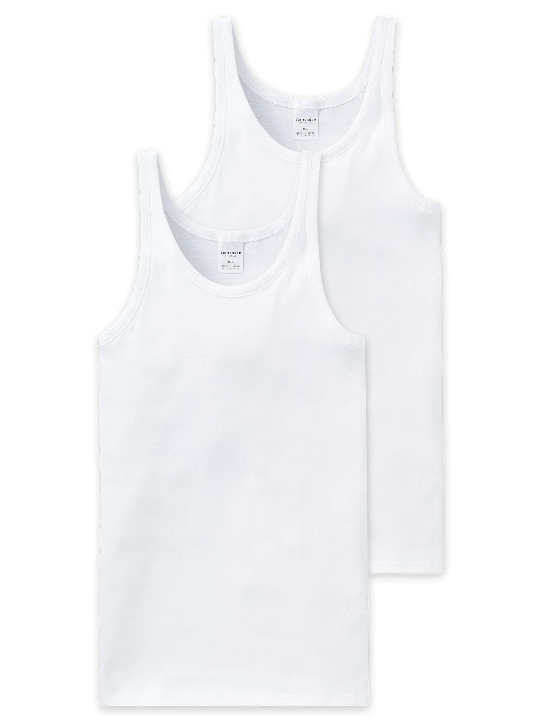 Schiesser Men's Jacket 0/0 Double Pack Vest White M EU