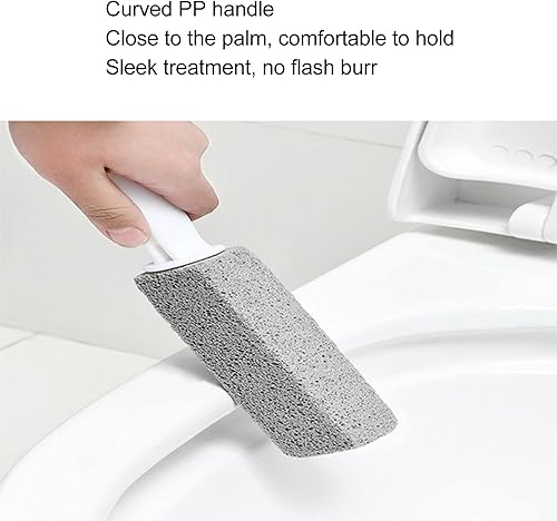 Miniatura 8 de Paquete de 2 limpiadores de inodoro de piedra pómez con mango extra largo, removedor de manchas, cepillo de inodoro de piedra pómez también limpia