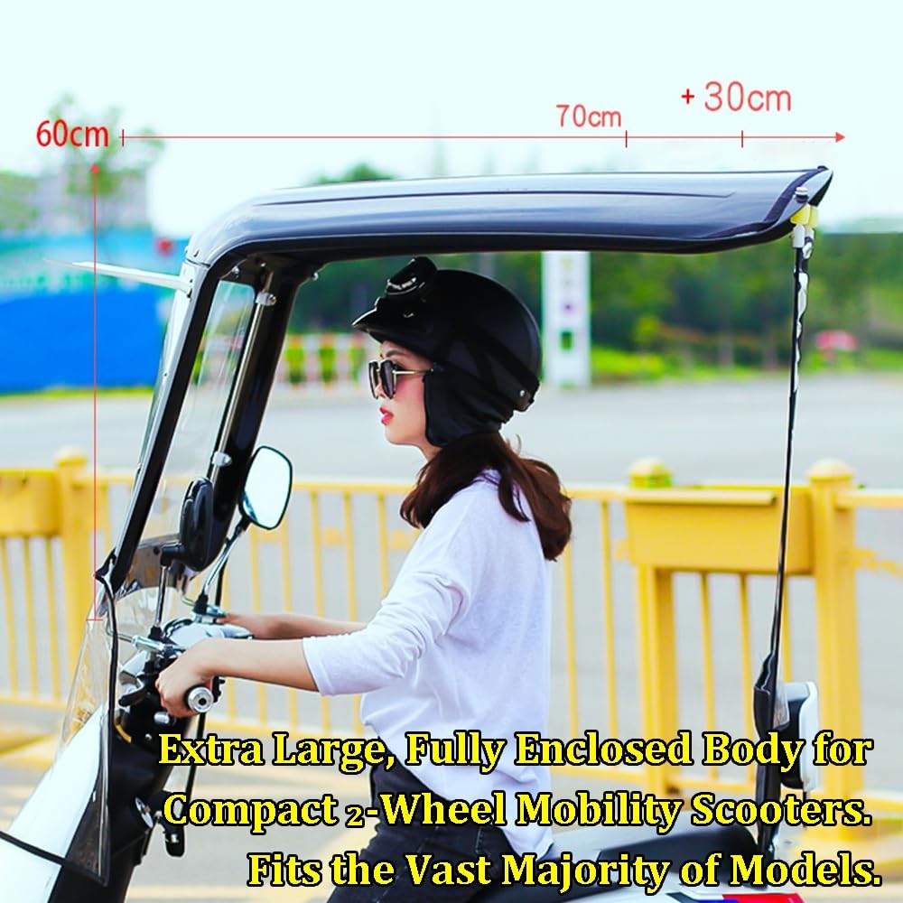 Universal Allwetter Mobility Scooter Regenschutz mit Reflektorstreifen und Aufbewahrungstasche für Elektroroller und Motorräder