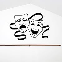 Vista 2 de Vinilo adhesivo de pared Tragedia Comedia Teatro Máscaras Pegatinas (3571ig)