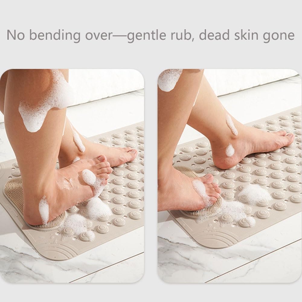 Alfombrilla de Baño Antideslizante, Alfombra de Ducha Antihongos y Antimoho con Ventosas Potentes y Agujeros de Drenaje, Suave PVC para Bañera y Suelo de Ducha(Green,60x90cm)