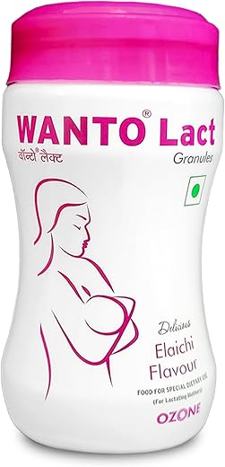 OZONE Wanto Lact Lactation Supplement for Increasing Breast Milk Supply(Elaichi Flavor), Granules, 200 G
