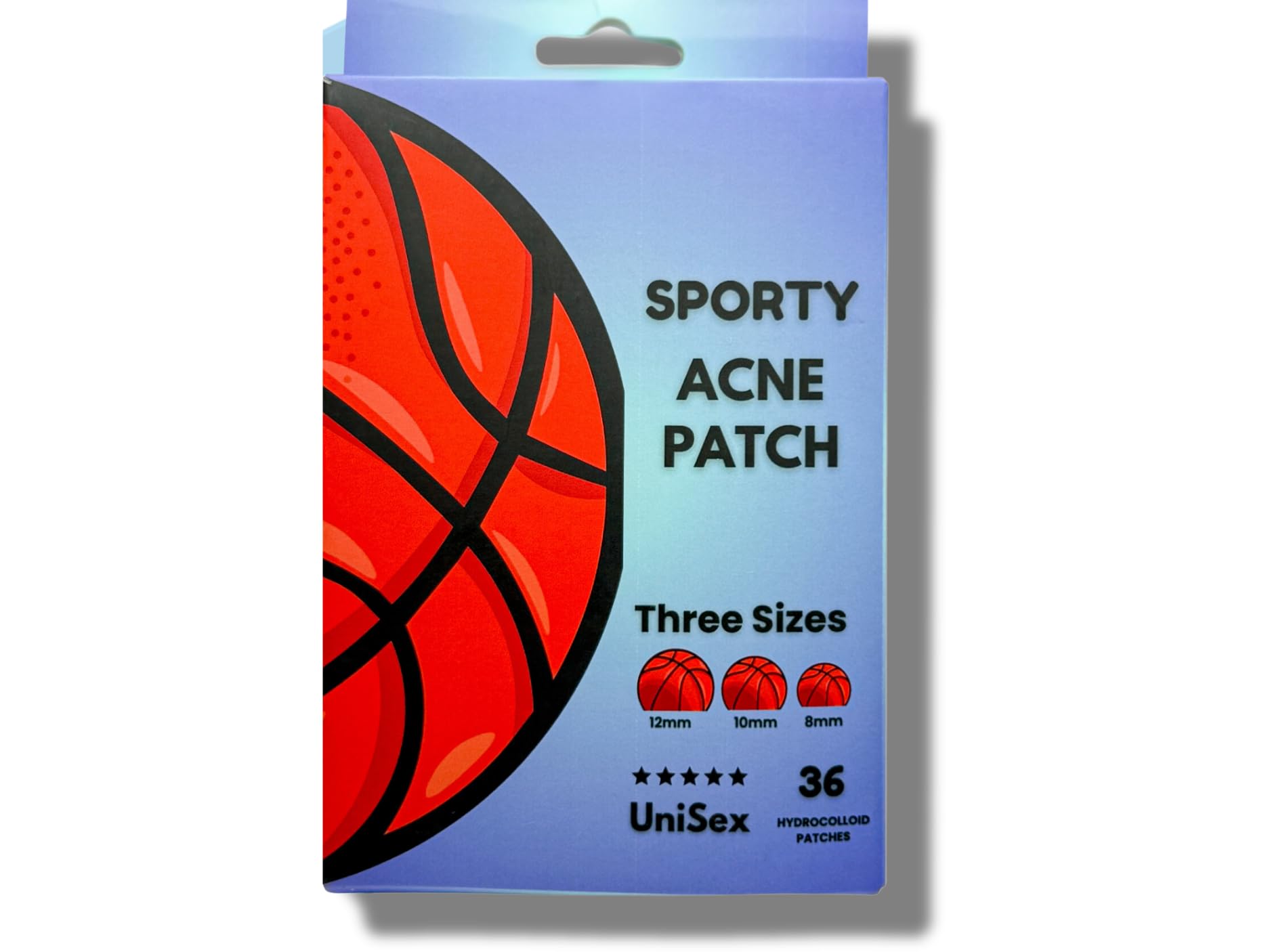 Sporty Acne Patches Hydrocolloid Spot Cover for Zits Pimples Blemishes Fast-Acting Formula Long-Lasting Gentle on Skin 36 Count