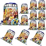 12PCS Anime Game Drawstring Bags Anime Cartoon Gym Backpack Bag Yoga Sports for Men Women Lightweigh
