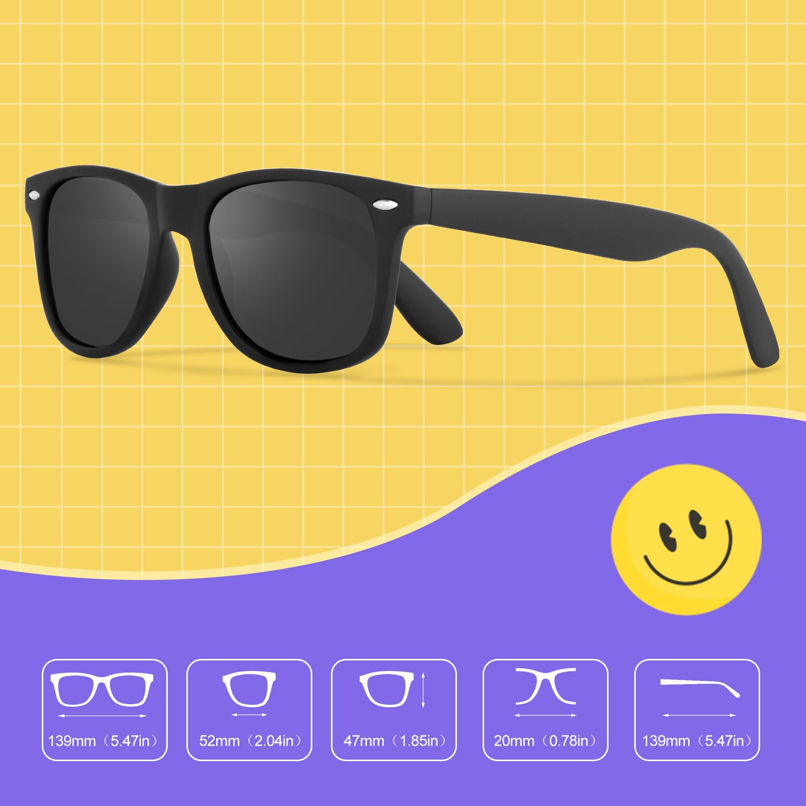 Opssaker Occhiali da Sole da Uomo Polarizzati - Protezione UV400 Occhiali Vintage Quadrati per Uomo Donna Guida Pesca