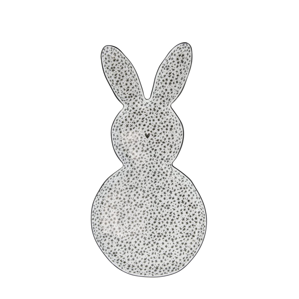 Bastion Collections Servierschale BUNNY in Hasenform mit Blumenmuster, Dekorativ, Weiß/Off-Weiß, Porzellan, 30 cm