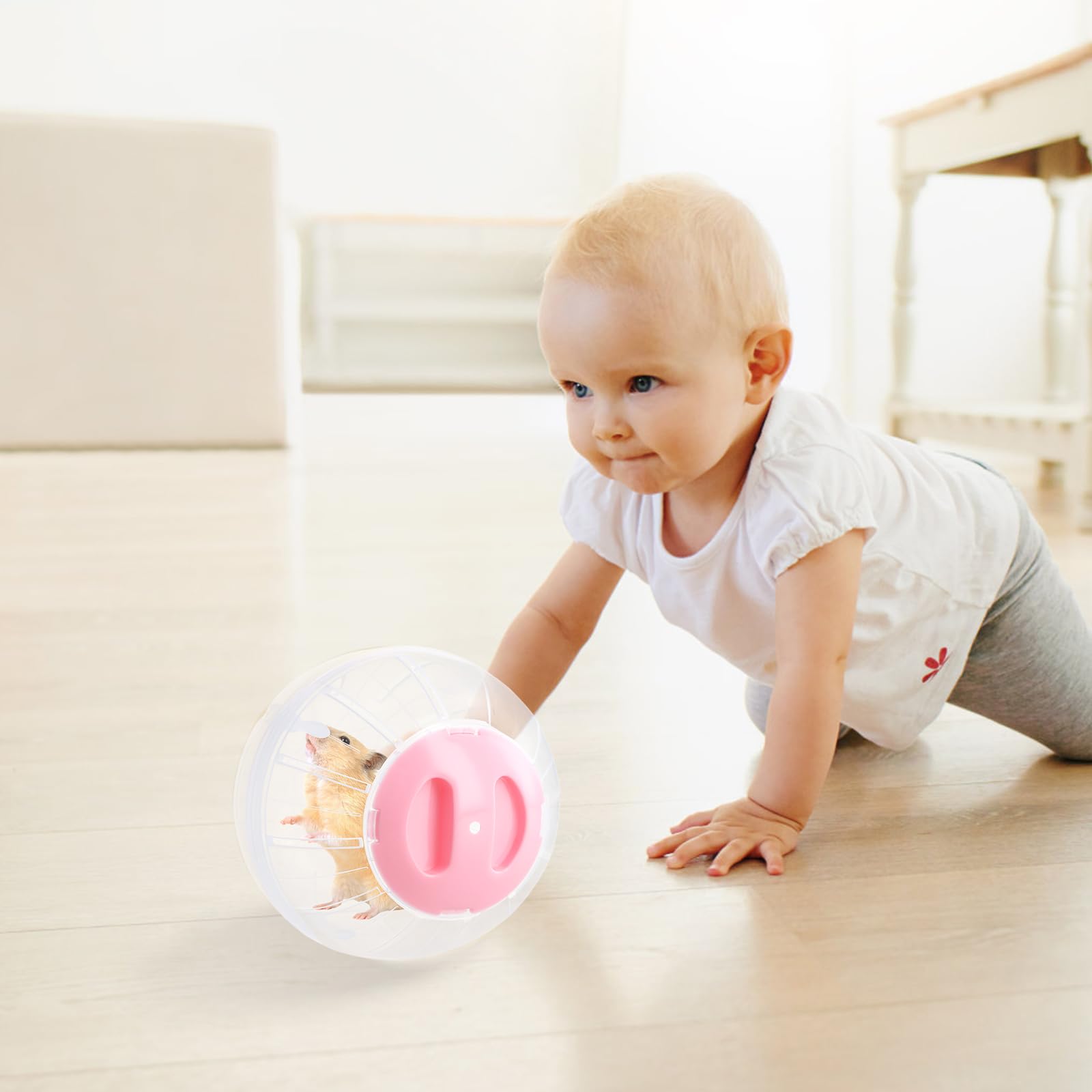 Palla Fitness per Criceto 14,5cm, Trasparente - Ruota di Corsa in Plastica per Roditori, Nano Gerbilli, Piccoli Animali - Hamster Toys (Blu Trasparente)