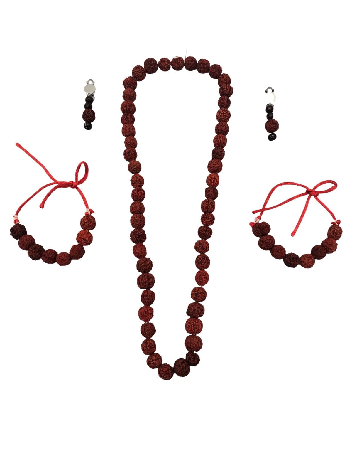 BookMyCostume Rudraksha Jewellery Complete Set for Kids & Adults - Perfect for Shivaratri, Religious Activities & Fancy Dress Role Plays - Brown
