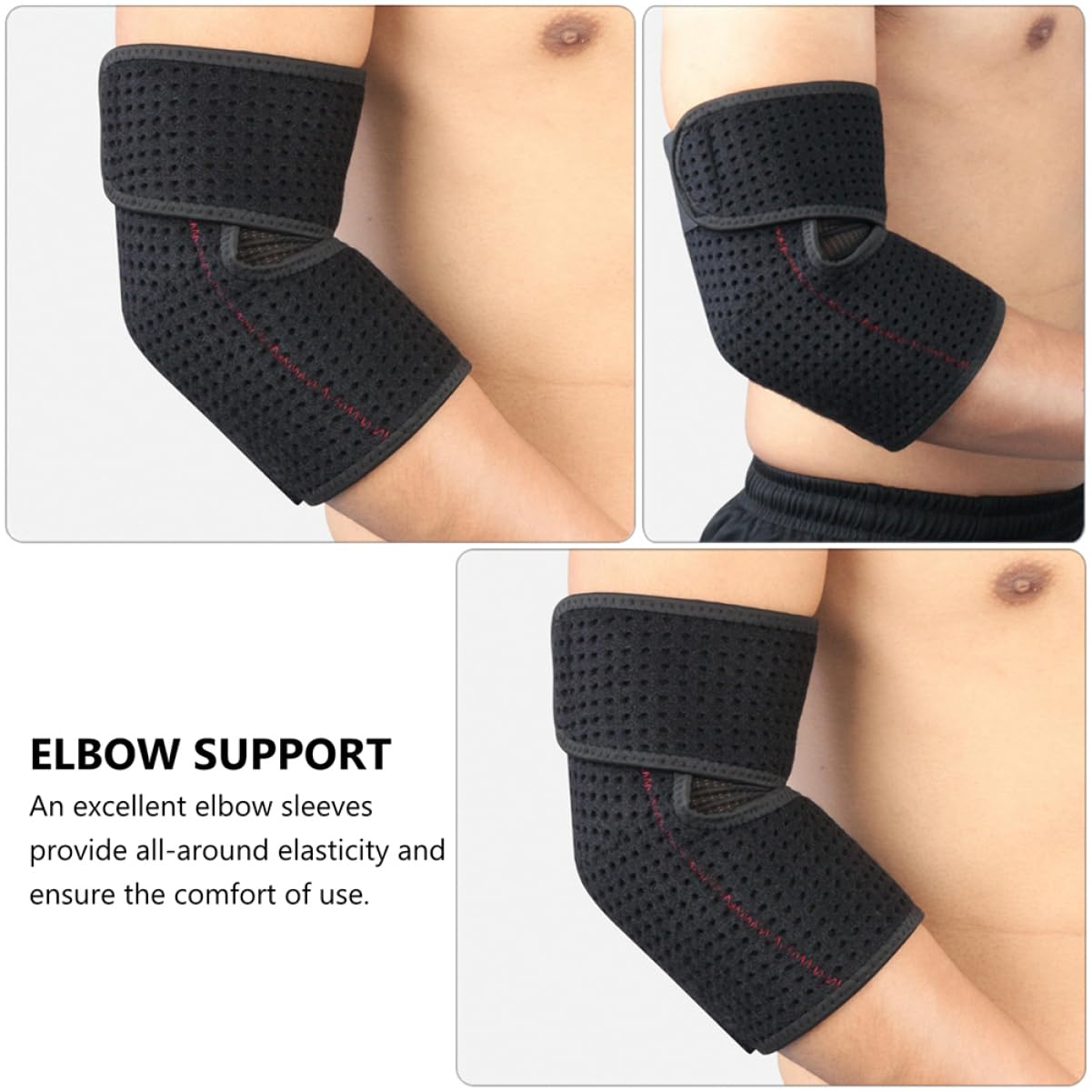 KOMBIUDA 2pcs Breathable Elbow Sleeve Support for Sports Elbow Guard Sleeve Elastic Band for Men Women