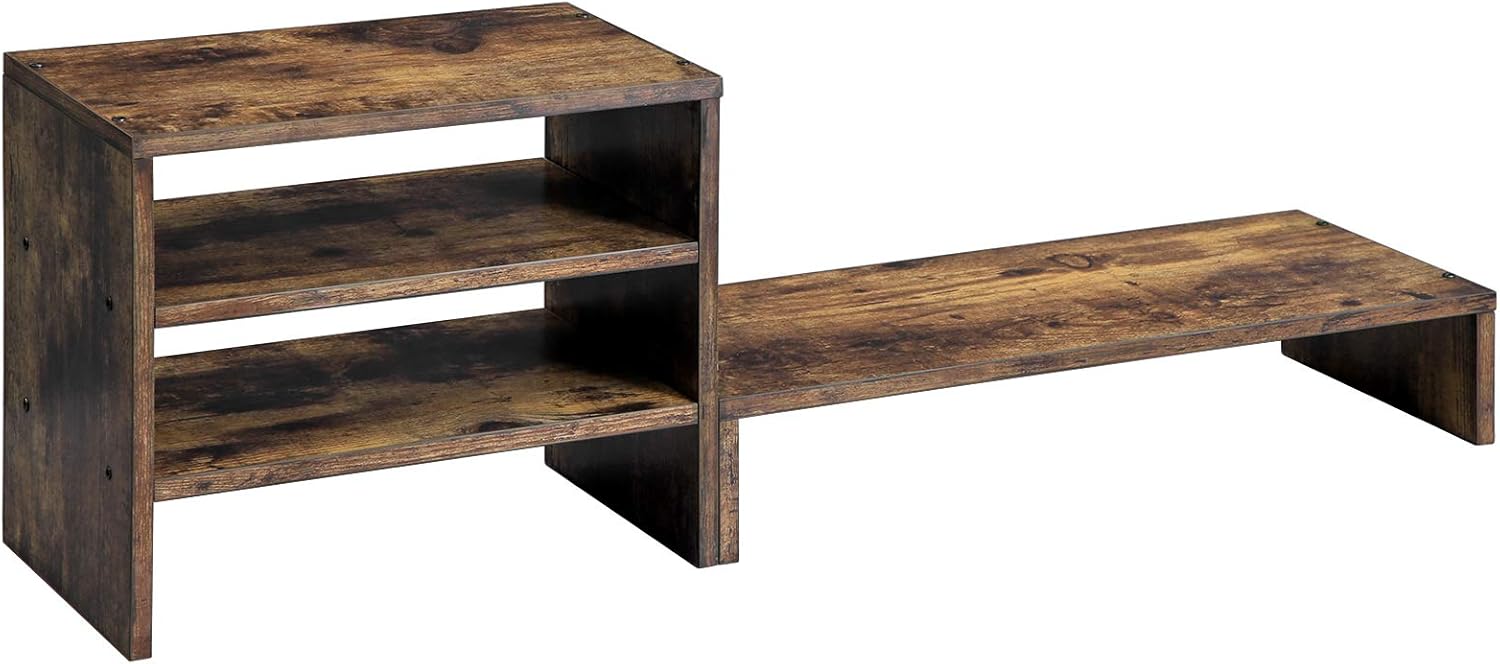 Uр Tо 40% оƒƒ SONGMICS Monitor Stand Riser, Separate Desktop Organizer with Shelves, File Organizer with Storage, for Computer, Folders, Office Accessories, 33 x 7.8 Inches, Rustic Brown ULLD102BY Uр Tо 40% оƒƒ SONGMICS Monitor Stand Riser, Separate Desktop Organizer with Shelves, File Organizer with Storage, for Computer, Folders, Office Accessories, 33 x 7.8 Inches, Rustic Brown ULLD102BY