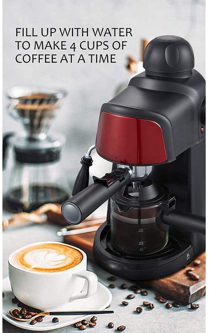 Vaporizador de Leche Batidora de Leche Calentador de Leche Máquina de café exprés, vaporizador, cafetera, máquina de capuchino con varita de espumador de leche para uso en el hogar y la oficina LS