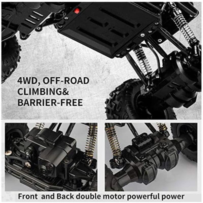 Image of Braintastic Rock Climbing RC Cart Off-Road Rock Crawler Truck Vehicle 2.4ghz 2wd 1: 20 Radio Remote Control Car Toys for Kids 5+ Years (Rock Crawler 1:16 Grey)