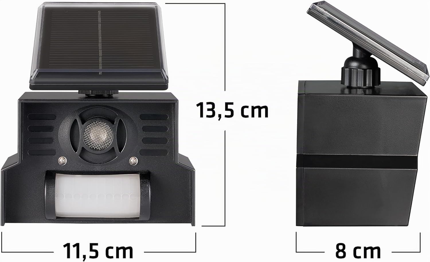 GARDIGO® Dissuasore per Piccioni | Ultrasuoni per Piccioni | Spaventa Uccelli con Pannello Solare | Deterrente Uccelli con Luce Flash a LED | 23-50 kHz | Copertura 110°/7 m | Antipiccioni