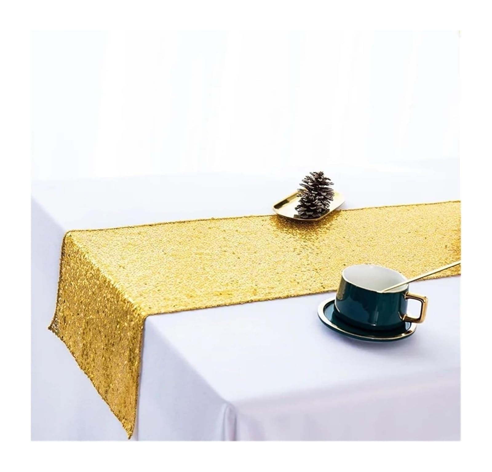 PZOFERLIN Table flag Multicolor Sequin Table Runner 30X180-275cm Wedding Party Decoration(Color 1,30X275cm)