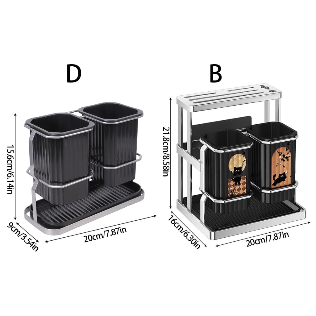 Support multifonction et organiseurs de baguettes avec construction en ABS robuste pour un rangement compact de cuisine et un gain de place sur le plan de travail