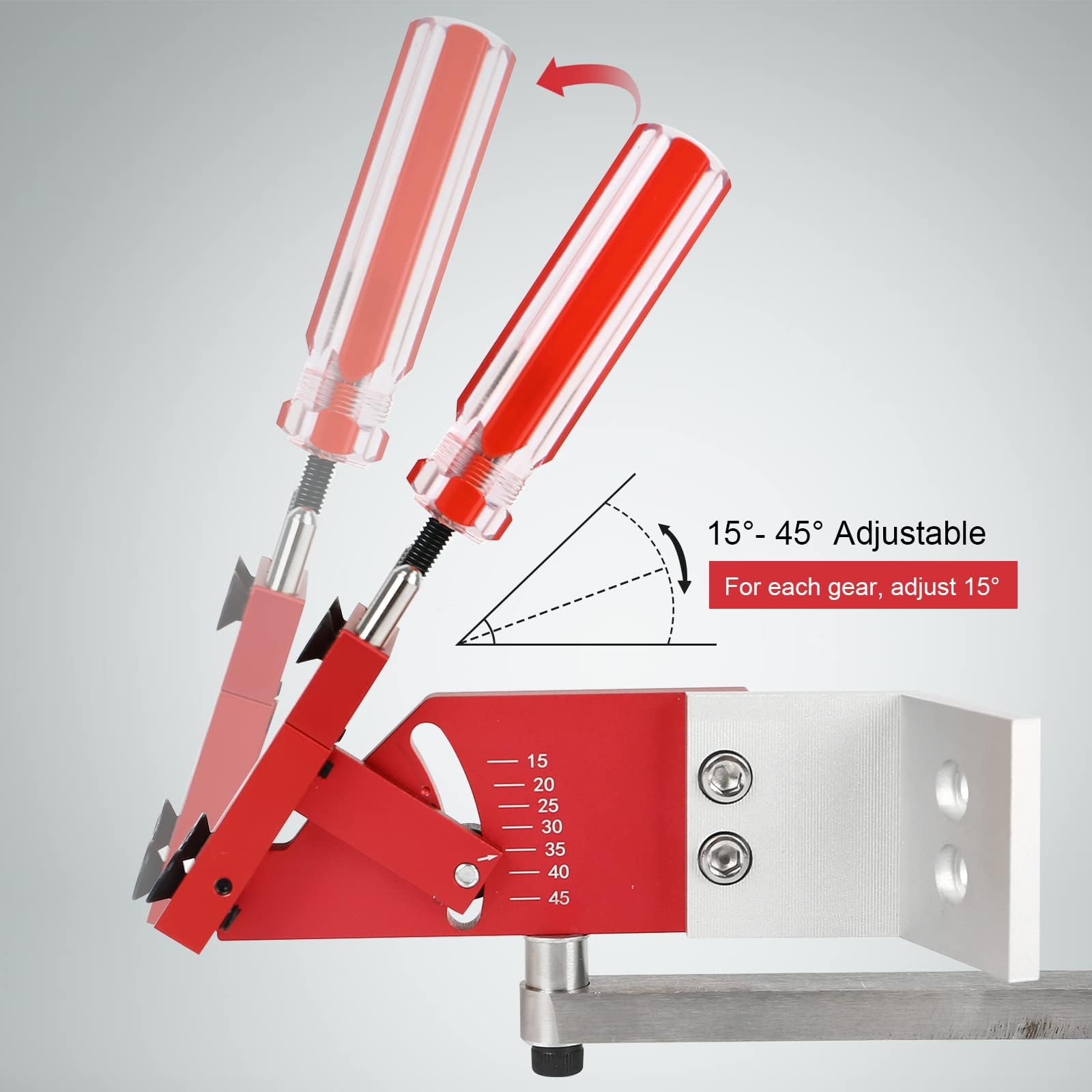 Afilador de cuchillas para cortacésped, herramienta de afilado de cuchillas para cortacésped ajustable de 15°-45°, kit de herramientas de soporte equilibrador de afilado portátil profesional para