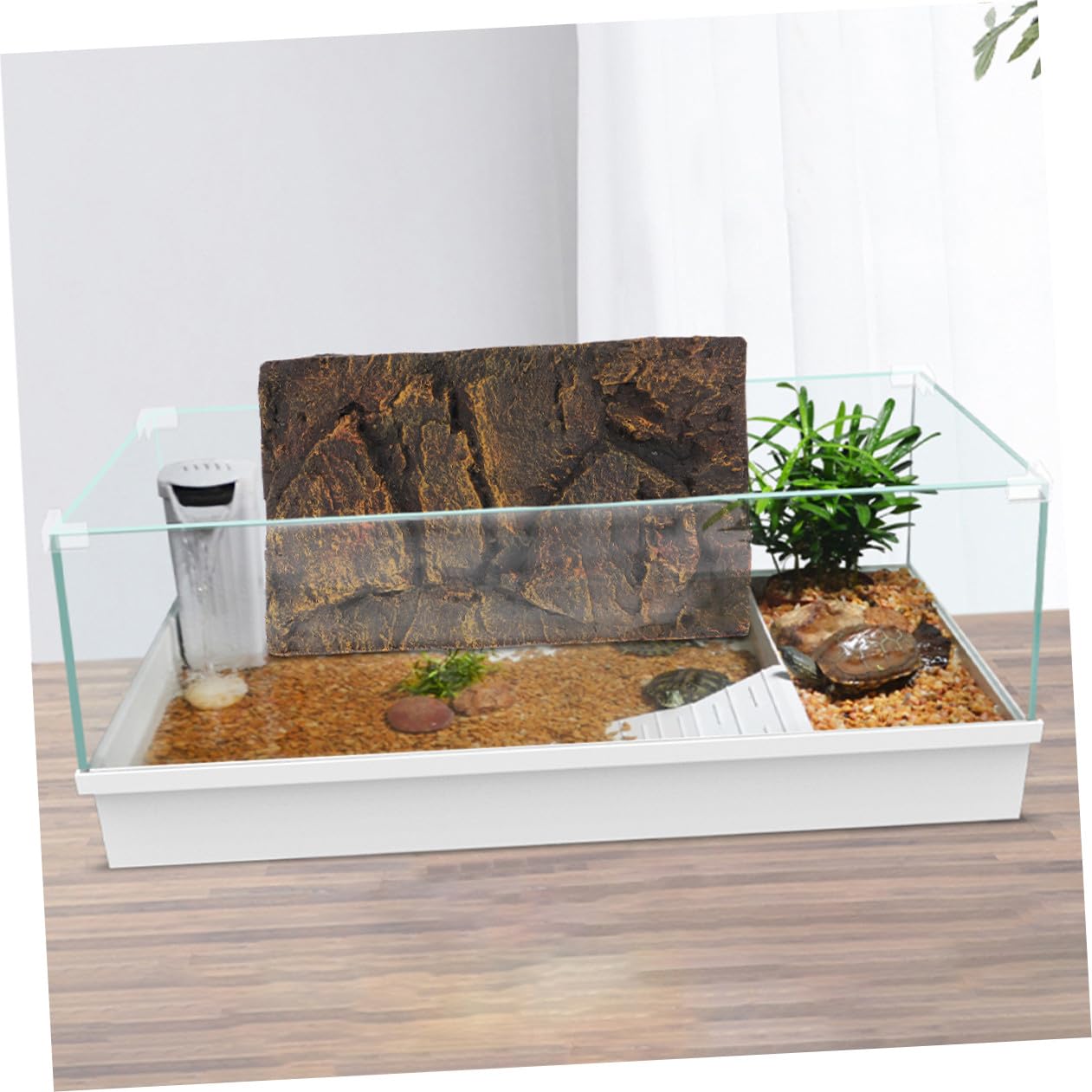 POPETPOP 2piezas Acuario Tortugas Agua Decoración Tortuguera Resistente Tableros