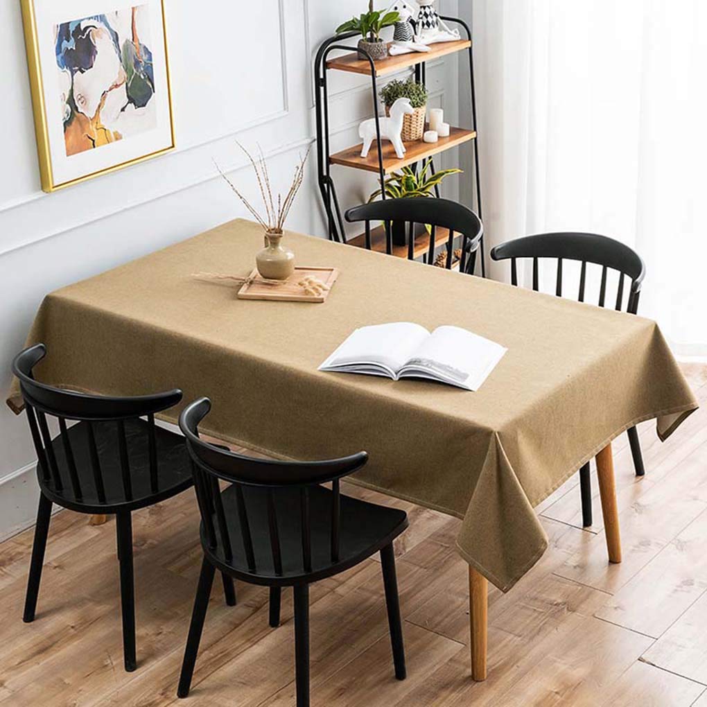 Amazon｜テーブルクロス 撥水 無地 ベージュ 長方形 120x180